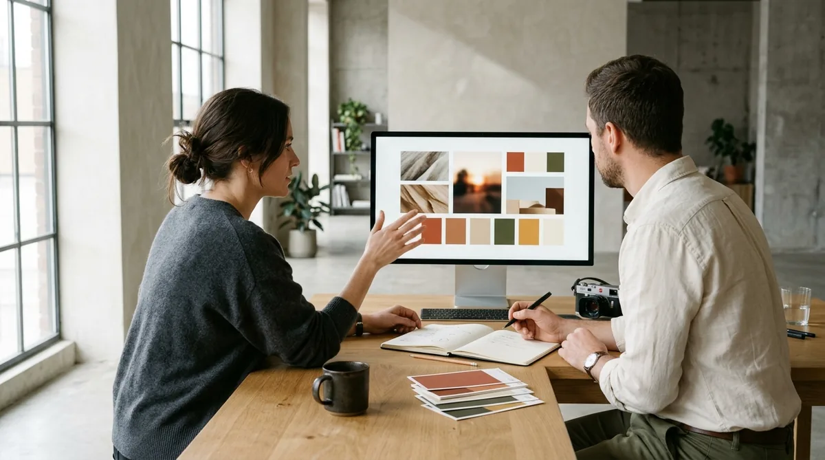 Forge One strategists collaborating on campaign creative and landing pages